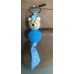 GEHAAKTE BEER hanger in TURQUOISE BLAUW